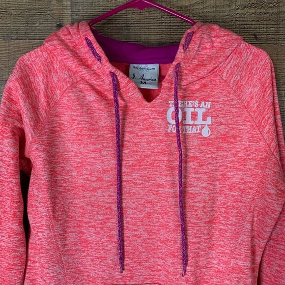 J. America Pink Sweatshirt Pullover Hoodie Essential Oils Size Medium - Picture 4 of 9